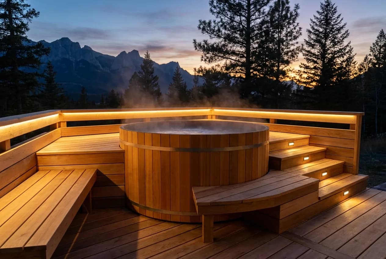 Cedar Hot Tubs & Surrounds — illustrative concept 2